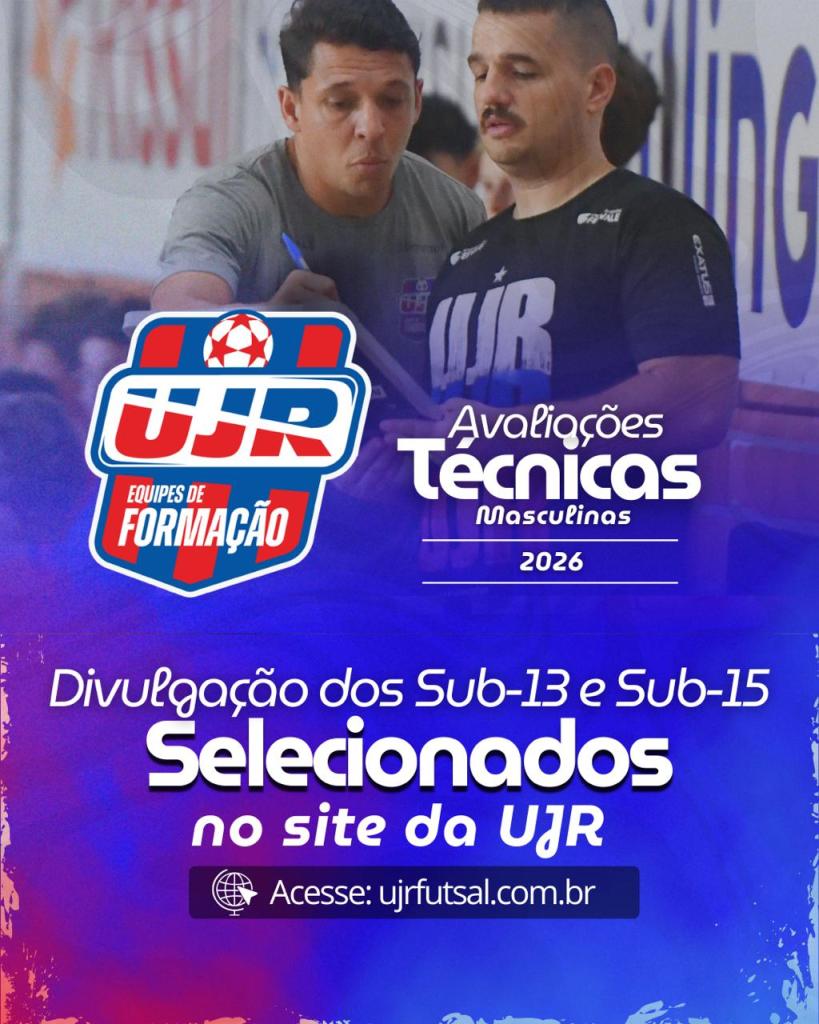 Selecionados para as Equipes de Formação e Seleção da Escola de Futsal Sub-13 e Sub-15