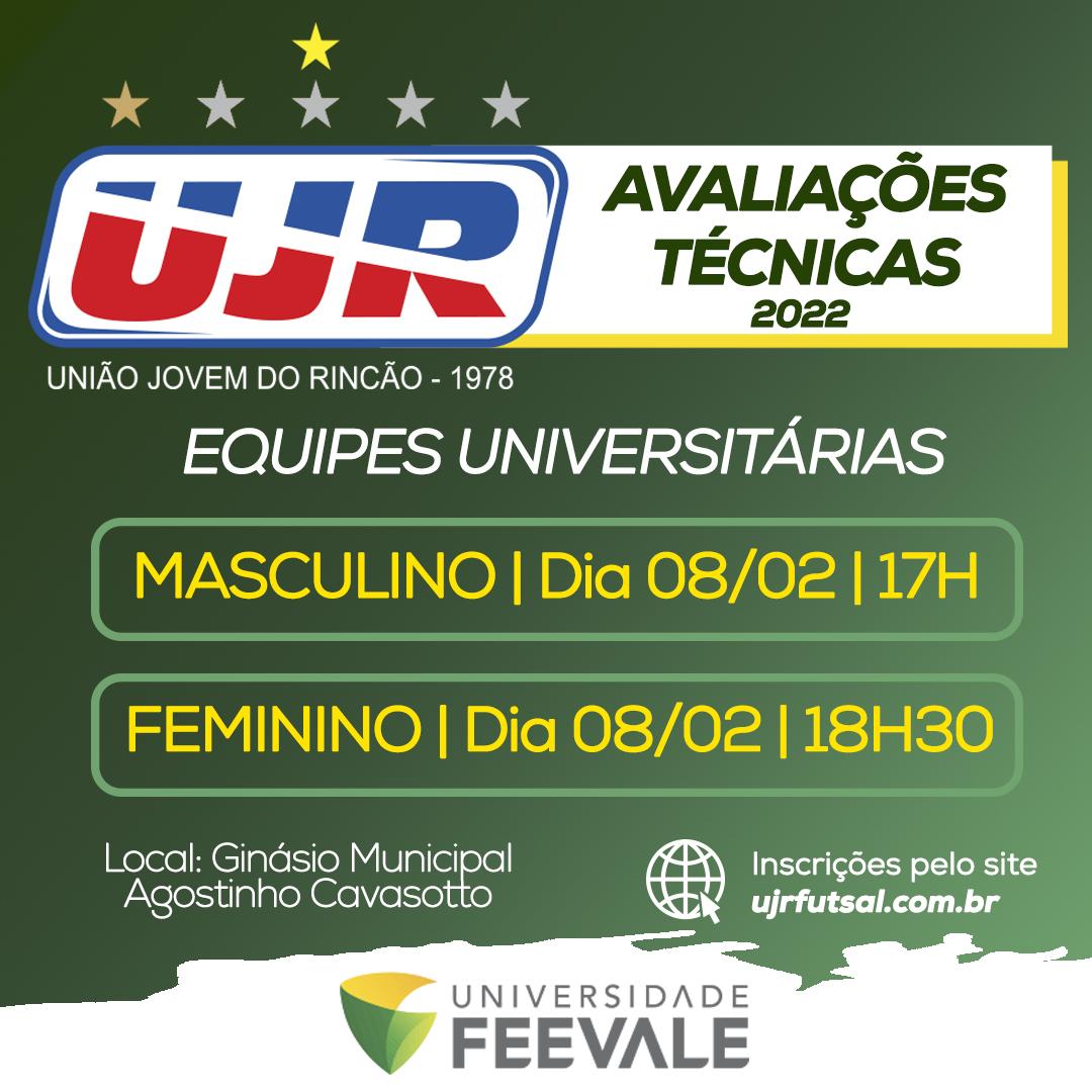 UJR e Feevale selecionam atletas para equipes universitárias de futsal